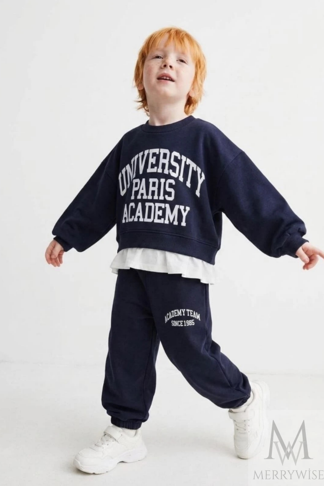 2-10 Yaş University Paris Academy Baskılı Erkek Çocuk Eşofman Takımı