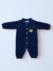 Erkek Bebek Kot Tulum – Ayıcık Cepli 3-12 Ay