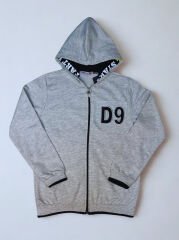 9-12 Yaş Erkek Çocuk Fermuarlı Hırka – Gri Spor Tarz