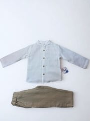 2-5 Yaş Erkek Çocuk Müslin Beyaz Gömlek ve Pantolon Takım – Şık ve Rahat Kombin