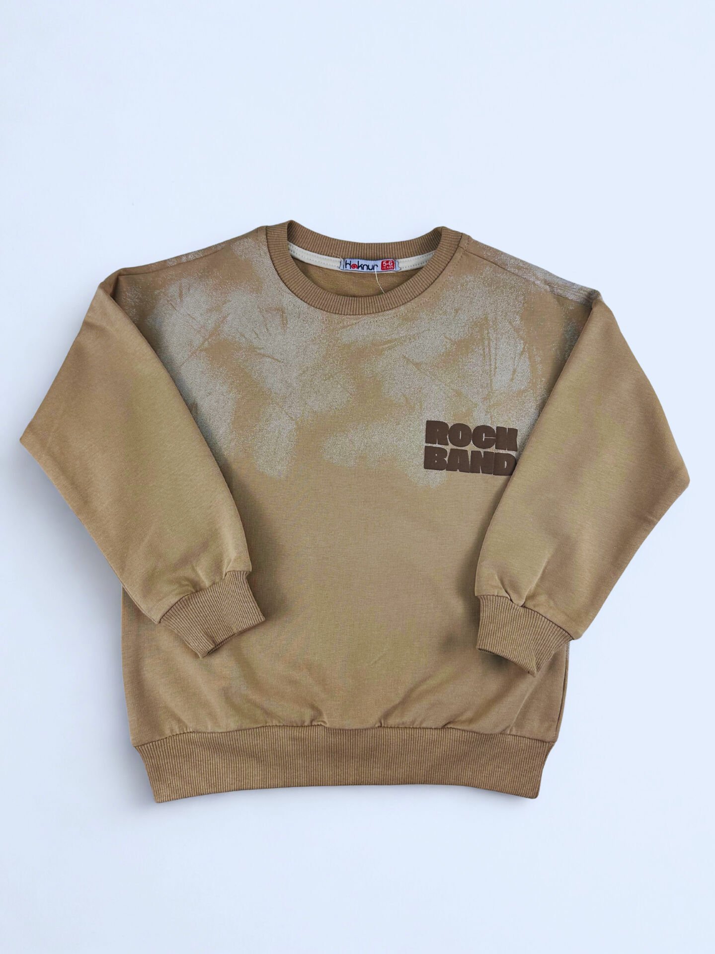 5-8 Yaş Rock Band Baskılı Erkek Çocuk Sweat —Kapiçino