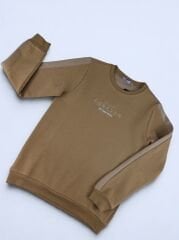 9-12 Yaş Erkek Çocuk Sweatshirt – Kahverengi, “Forever” Yazılı, Şerit Detaylı