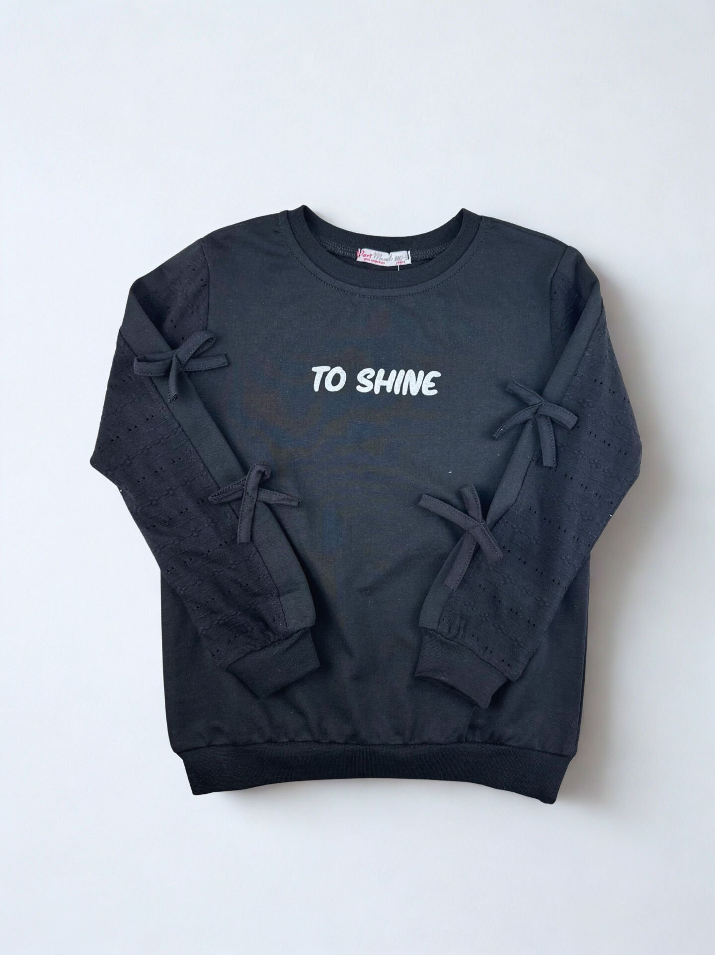 5-8 Yaş To Shine Baskılı İki İp Kız Sweatshirt — Siyah