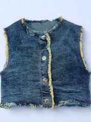 2-6 Yaş Kız Çocuk Şifon Kollu Kot Takım - Şık ve Rahat