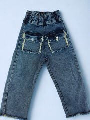 2-6 Yaş Kız Çocuk Şifon Kollu Kot Takım - Şık ve Rahat