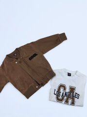 1-4 Yaş Erkek Çocuk 3'lü Cool Takım - Ceket, Sweatshirt ve Pantolon