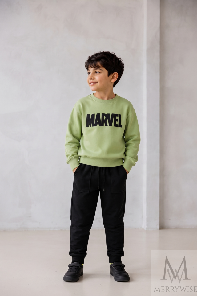 3-10 Yaş Marvel Baskılı Erkek Çocuk Takım