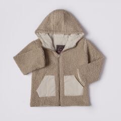 5-8 Yaş Kız Çocuk Şık ve Sıcak Tutan Astarlı Tam Fermuarlı Peluş Ceket