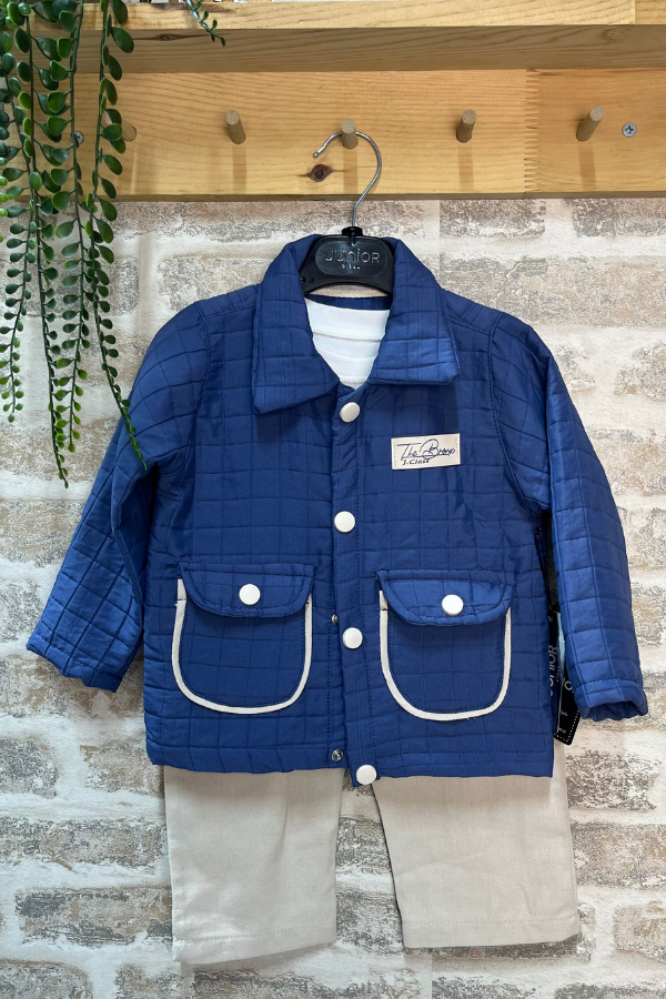 Erkek Bebek Takımı 9-24 Ay – Kapitone Ceketli Şık ve Rahat Bebek Kombini