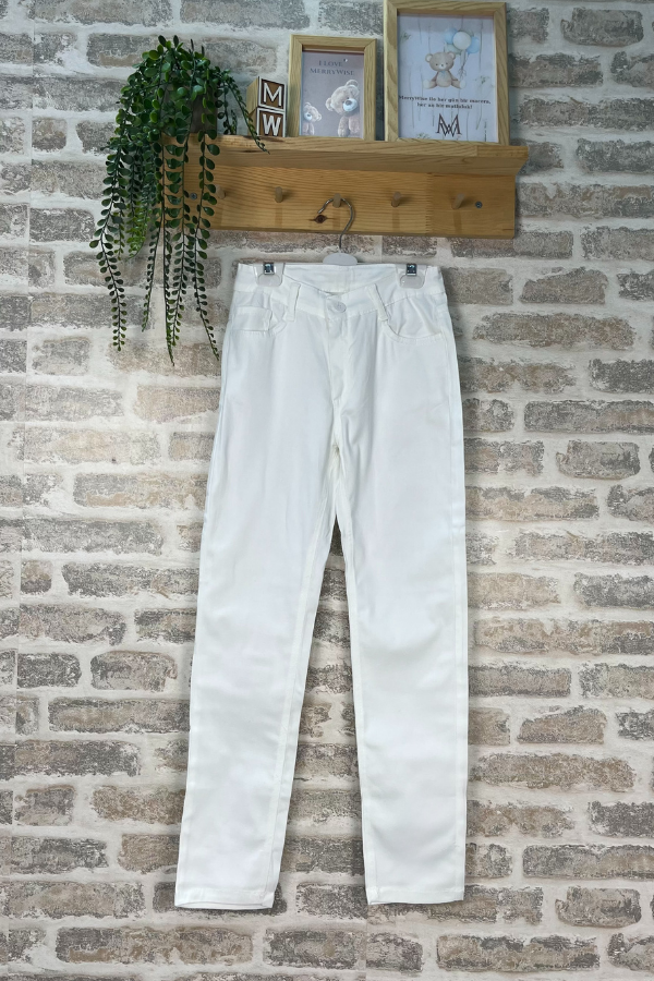 23 Nisan Çocuk Pantolon 9-12 Yaş – Beyaz Özel Gün ve Bayram Pantolonu