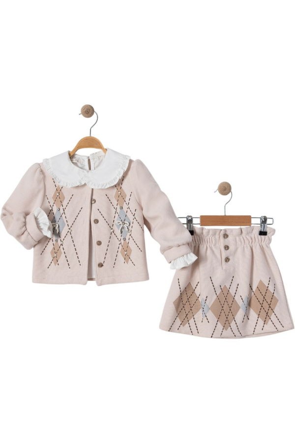 2-5 Yaş Kız Çocuk Takım – Triko Hırka Etek Model