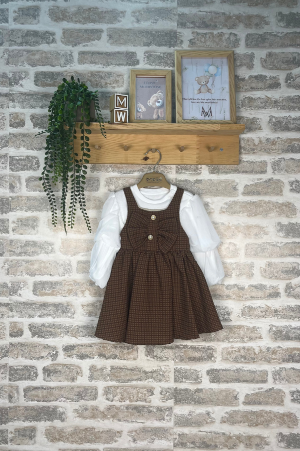 9-24 Ay Kız Bebek Kareli Elbise