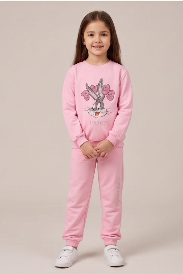2-5 Yaş Bugs Bunny Baskılı Kız Çocuk Takım