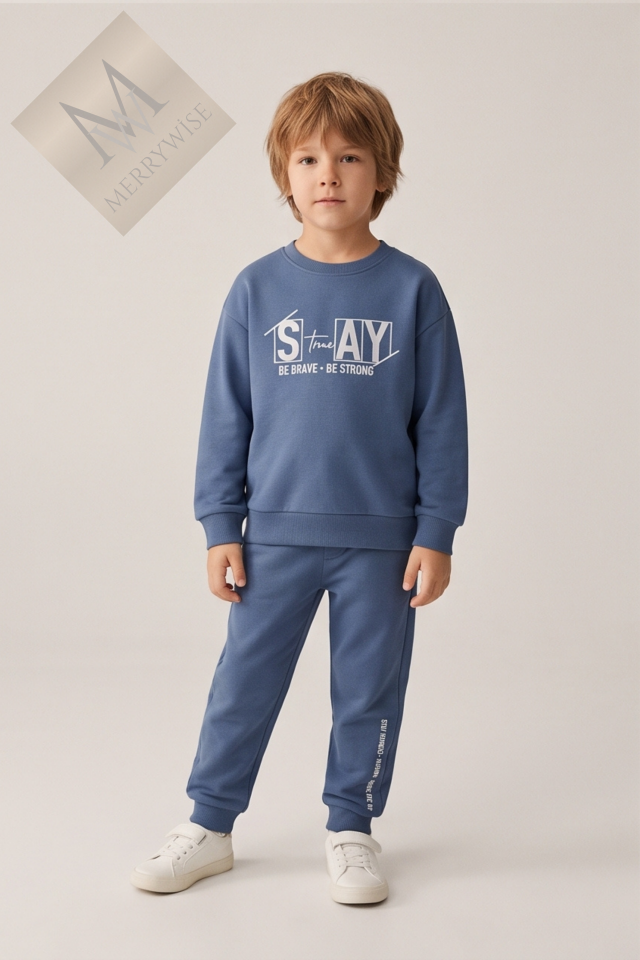 5-8 Yaş ''Stay'' Slogan Baskılı Erkek Çocuk Takımı